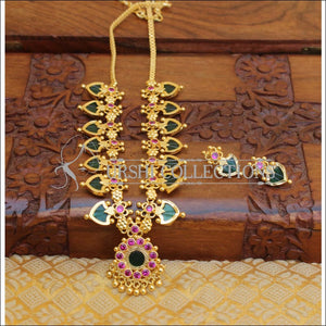 ELEGANT KERALA TRADITIONAL PALAKKA NECKLACE SET UTV842 - Necklace Set