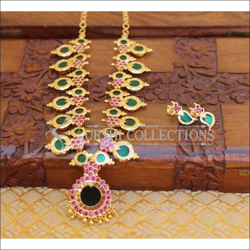 ELEGANT KERALA TRADITIONAL PALAKKA NECKLACE SET UTV852 - Necklace Set