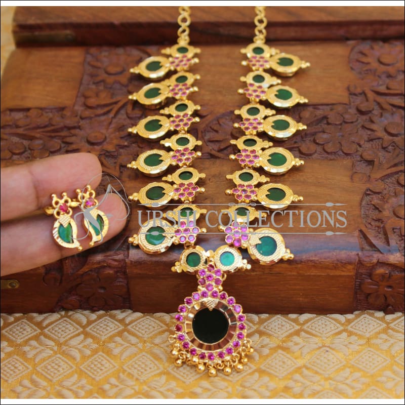 ELEGANT KERALA TRADITIONAL PALAKKA NECKLACE SET UTV852 - Necklace Set