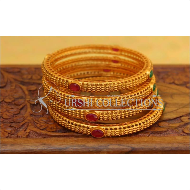 Elegant Matte Finish Bangle Set UC-NEW2763 - Bangles