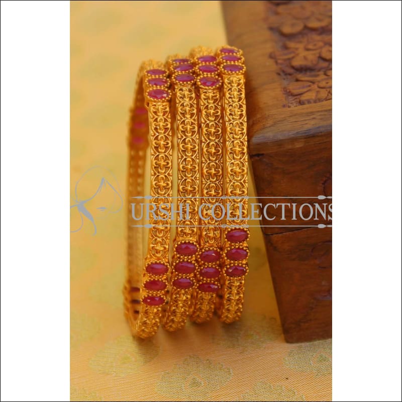 Elegant Matte Finish Bangle Set UC-NEW2767 - Bangles