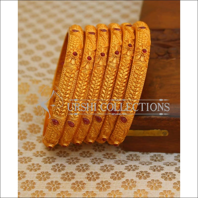 Elegant Matte Finish Bangle Set UC-NEW2774 - 2.4 - Bangles