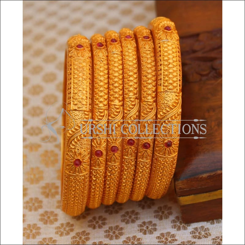 Elegant Matte Finish Bangle Set UC-NEW2777 - 2.4 - Bangles