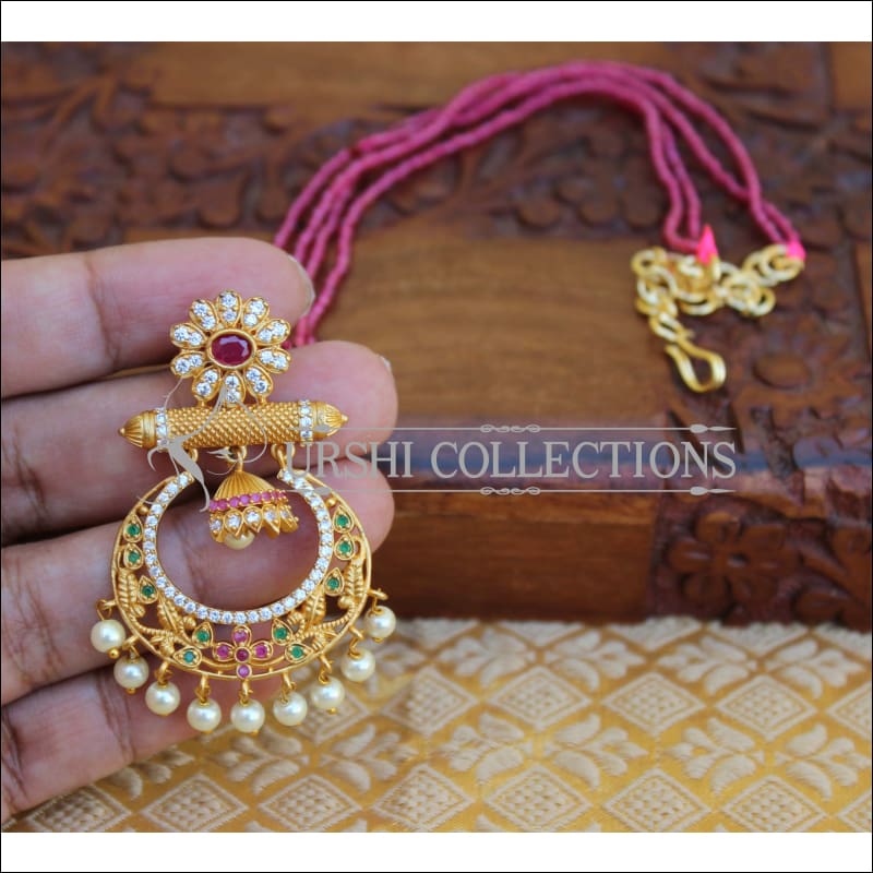 ELEGANT MATTE FINISH BEADS PENDANT UTV361 - Pendant Set