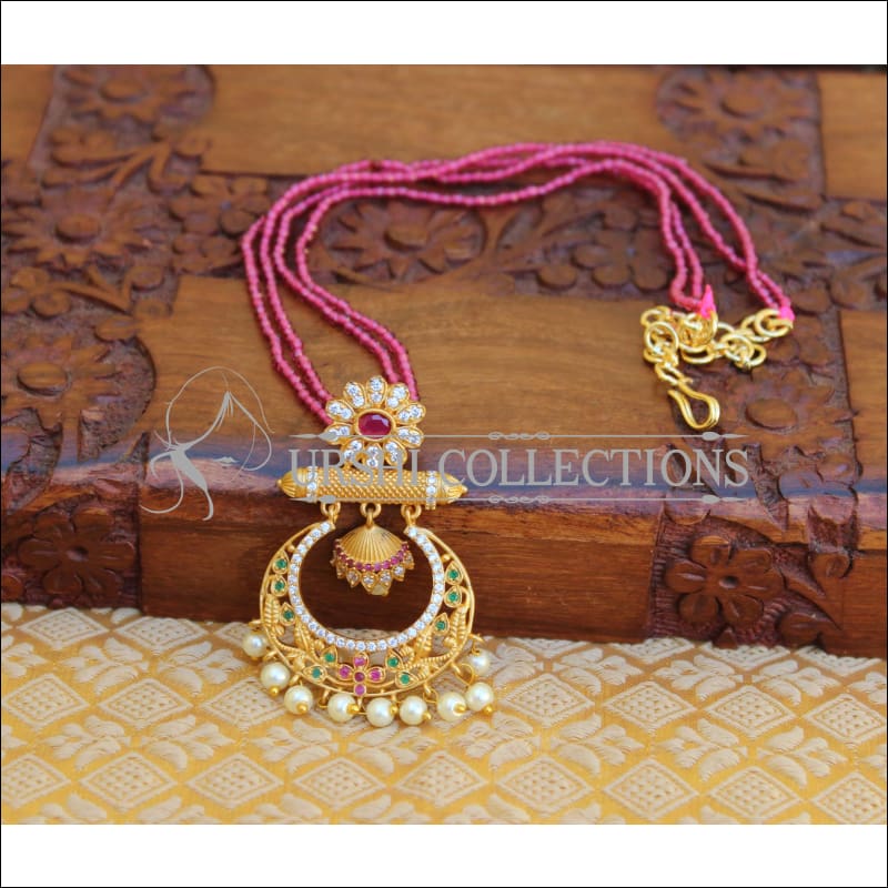 ELEGANT MATTE FINISH BEADS PENDANT UTV361 - Pendant Set