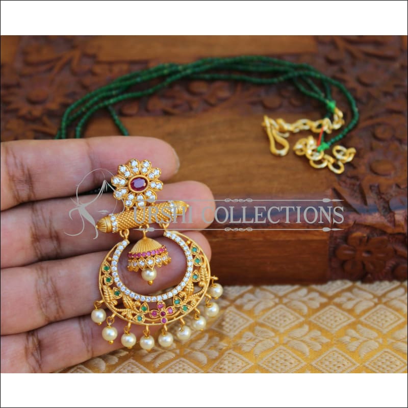 ELEGANT MATTE FINISH BEADS PENDANT UTV362 - Pendant Set