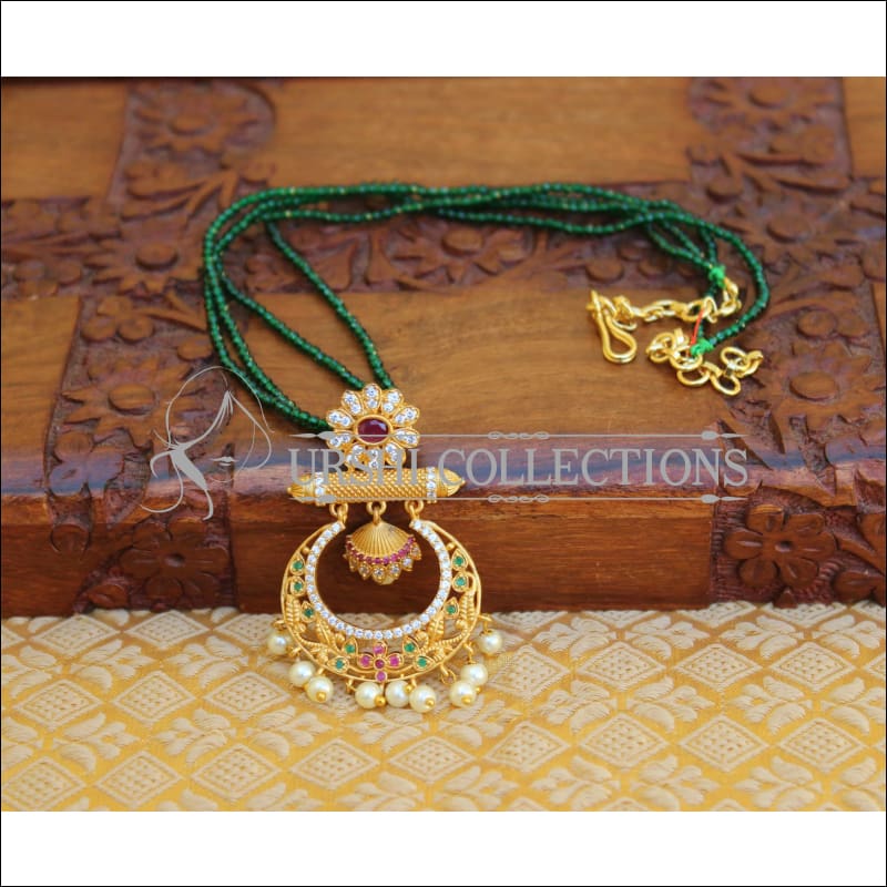 ELEGANT MATTE FINISH BEADS PENDANT UTV362 - Pendant Set