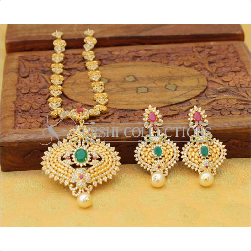 Elegant Matte Finish CZ Necklace Set UC-NEW2523 - Multi - Necklace Set