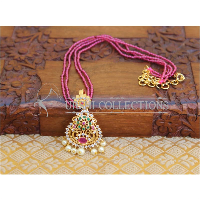 ELEGANT MATTE FINISH CZ PENDANT UTV369 - Pendant Set