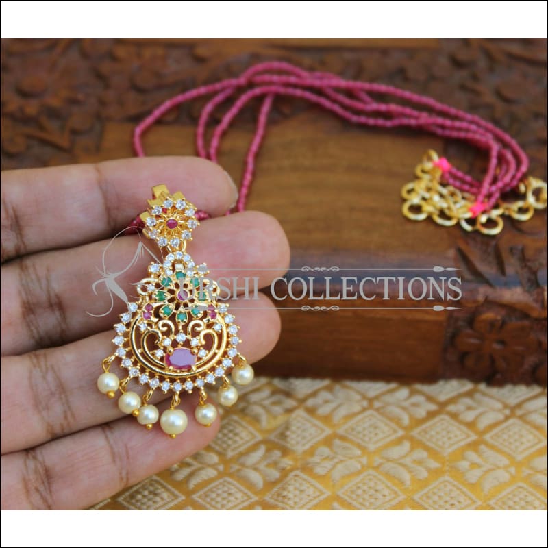 ELEGANT MATTE FINISH CZ PENDANT UTV369 - Pendant Set