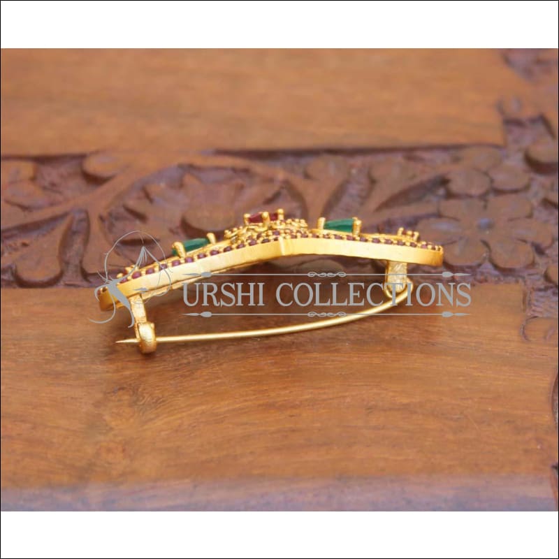 Elegant Matte Finish CZ Saree Pin UC-NEW1934 - saree pins