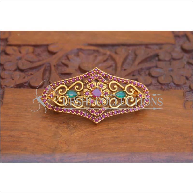 Elegant Matte Finish CZ Saree Pin UC-NEW1934 - saree pins