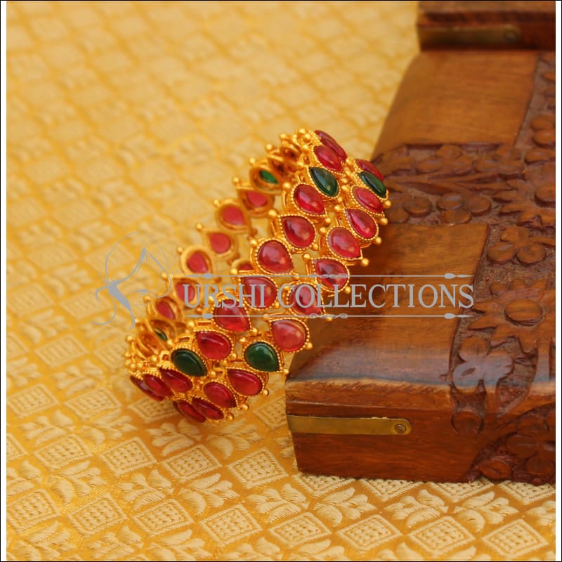 ELEGANT MATTE FINISH KEMPU BANGLES SET UTV605 - 2.4 - Bangles