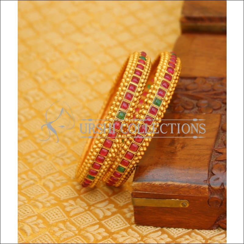 ELEGANT MATTE FINISH KEMPU BANGLES SET UTV629 - 2.4 - Bangles