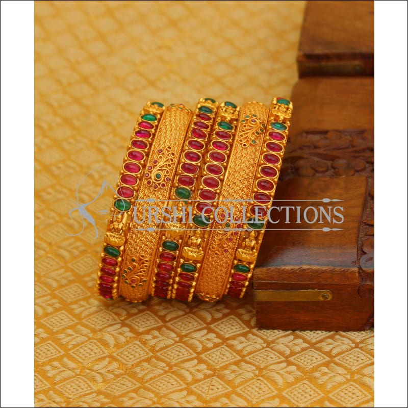 ELEGANT MATTE FINISH KEMPU BANGLES SET UTV644 - 2.4 - Bangles