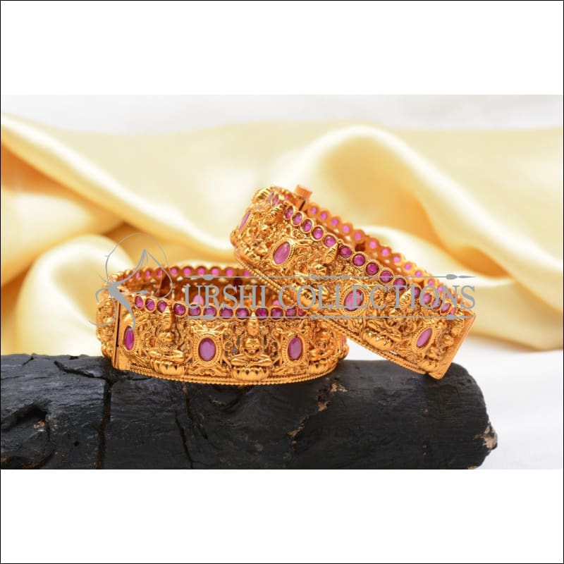 Elegant Matte Finish Lakshmi Bangle Set UC-NEW1042 - 2.4 - Bangles
