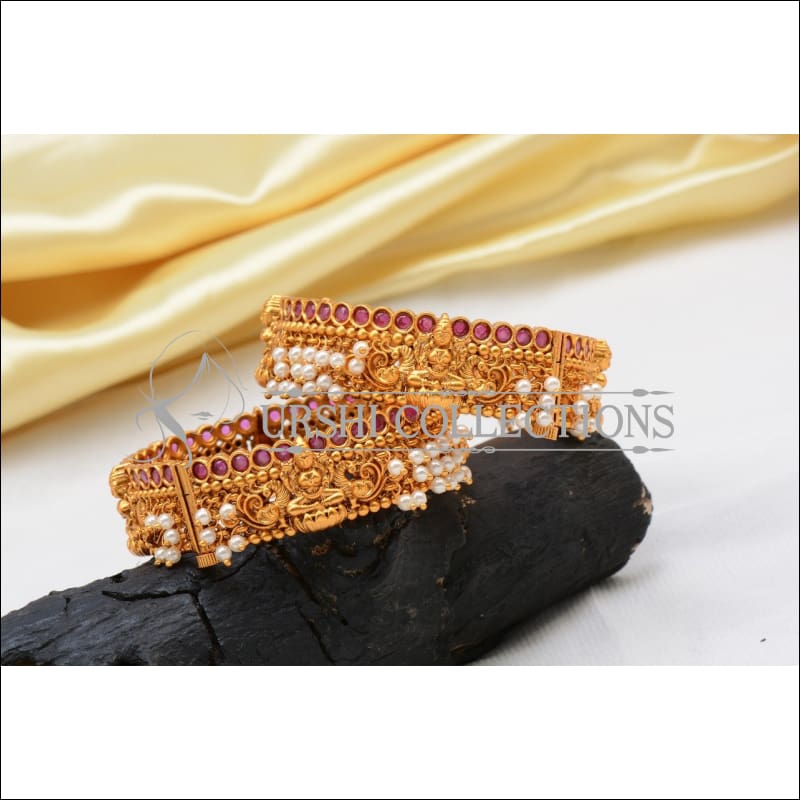 Elegant Matte Finish Lakshmi Bangle Set UC-NEW1055 - 2.4 - Bangles