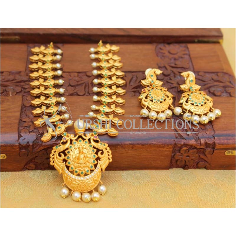 Elegant Matte Finish Lakshmi Necklace Set UC-NEW2518 - Necklace Set