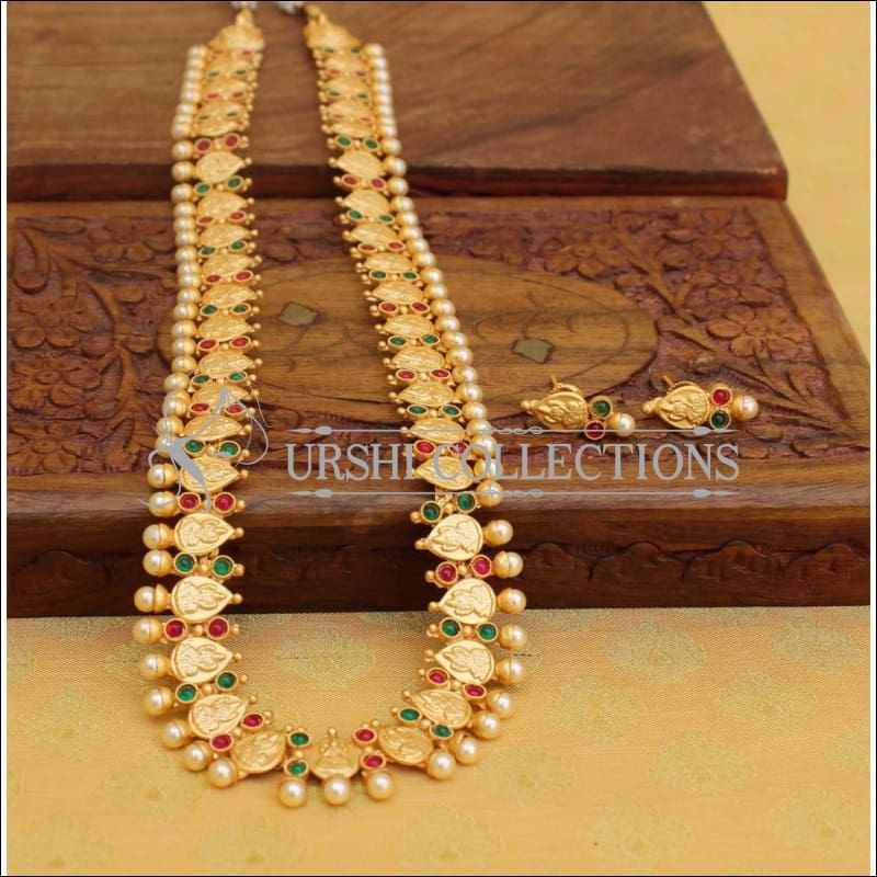 Elegant Matte Finish Lakshmi Necklace Set UC-NEW2567 - Necklace Set