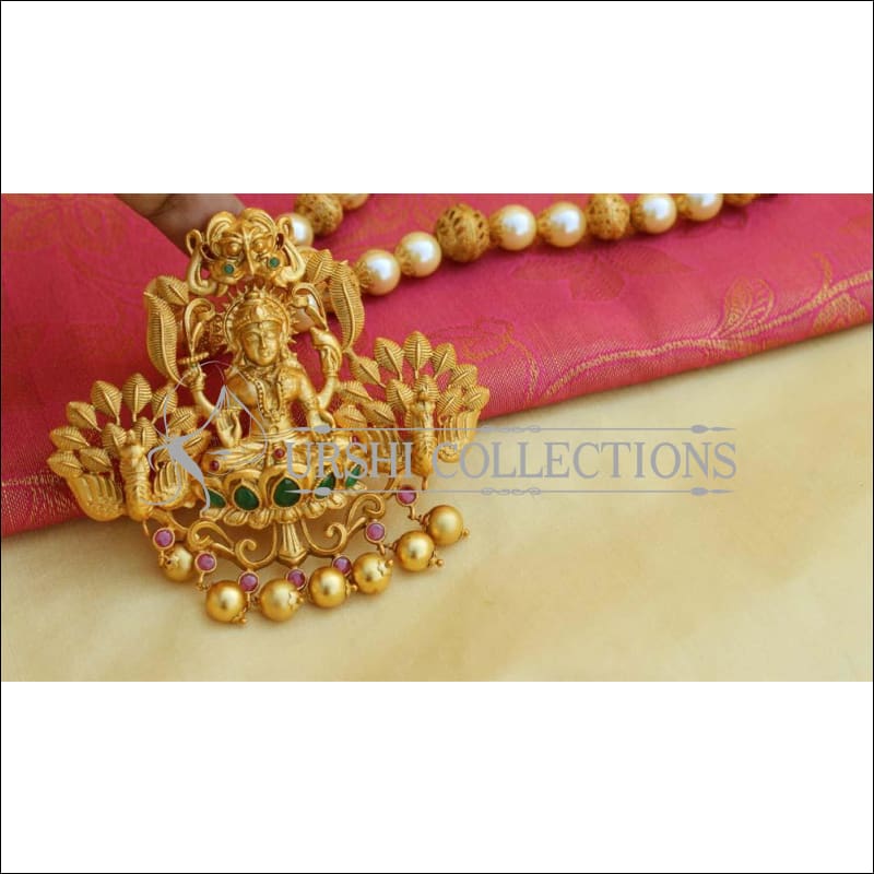 Elegant Matte Finish Lakshmi Necklace Set UC-NEW378 - Necklace Set