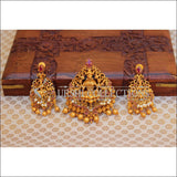 Elegant Matte Finish Lakshmi Pendant Set UC-NEW979 - Ruby - Pendant Set