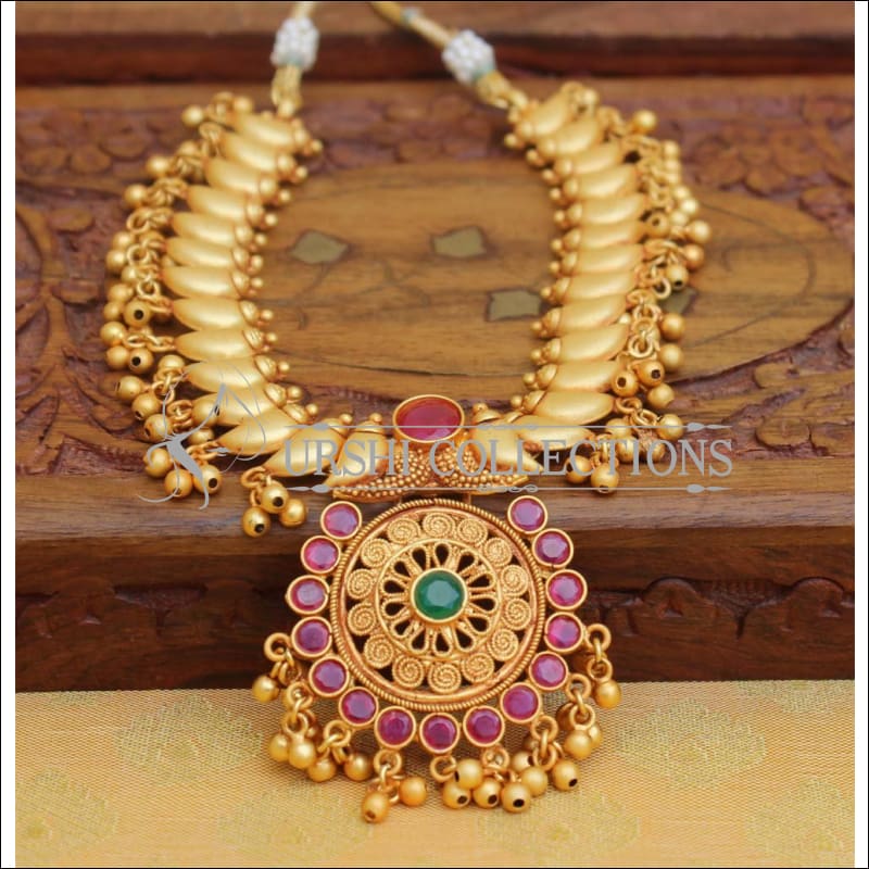 Elegant Matte Finish Mango Necklace Set UC-NEW2021 - Necklace Set