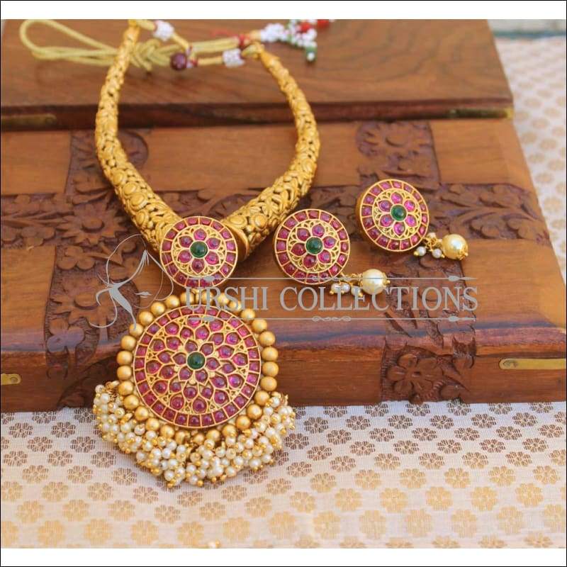 Elegant Matte Finish Necklace Set UC-NEW162 - Necklace Set