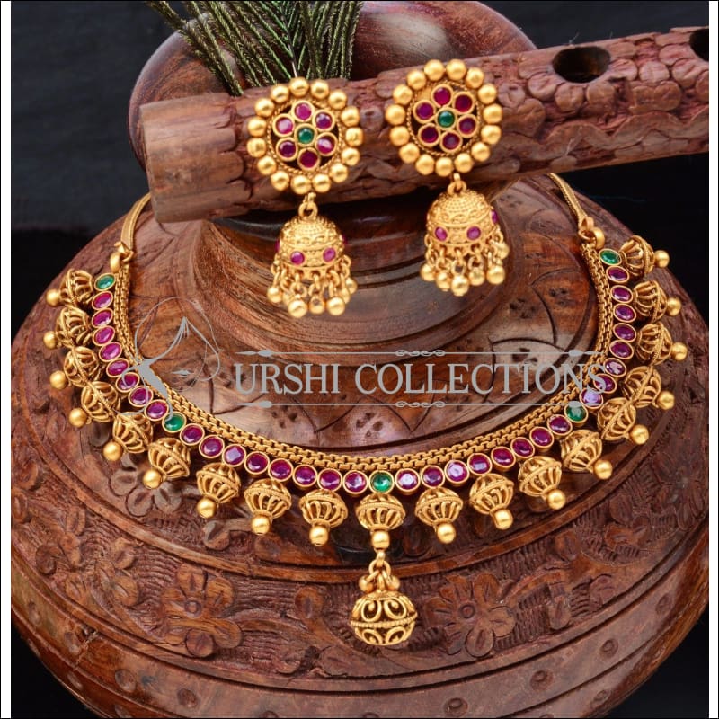 Elegant Matte Finish Necklace Set UC-NEW178 - Multi - Necklace Set