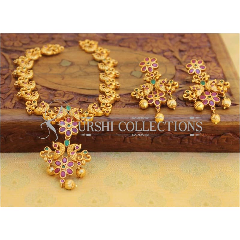 Elegant Matte Finish Necklace Set UC-NEW320 - Necklace Set