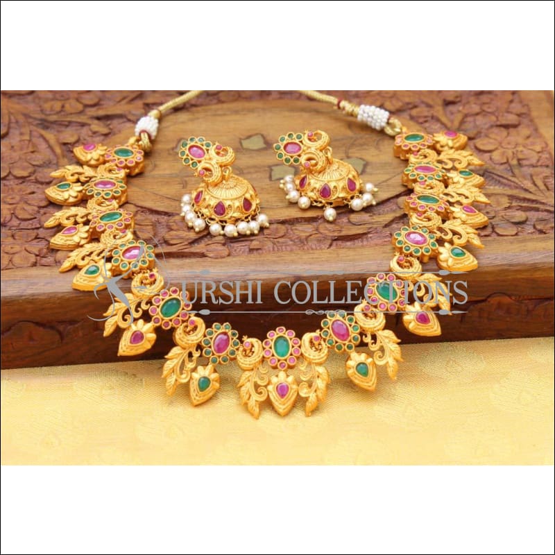 Elegant Matte Finish Necklace Set UC-NEW325 - Multi - Necklace Set