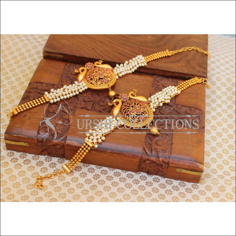 Elegant Matte Finish Peacock Bajuband UC-NEW971 - Ruby - BAJUBAND