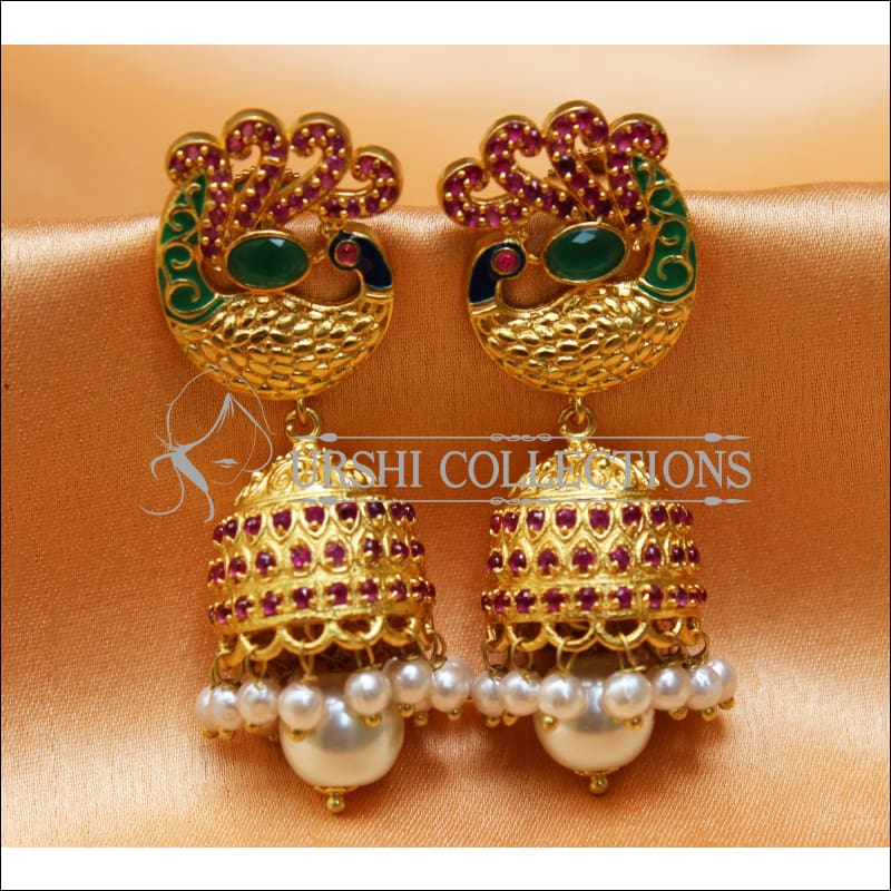Matte finish premium quality AD work jhumka earring.WhatsApp message to  9176125330 for more info… | Gold earrings models, Gold bridal earrings,  Gold bridal necklace
