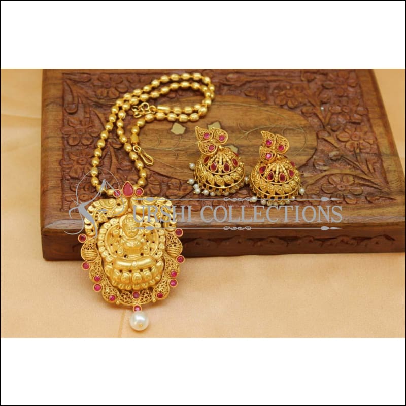 Elegant Matte Finish Pendant Set UC-NEW1130 - Ruby - Pendant Set