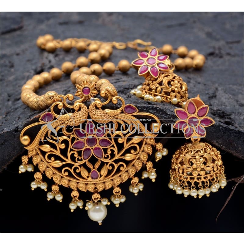 Elegant Matte Finish Pendant Set UC-NEW304 - Red - Pendant Set