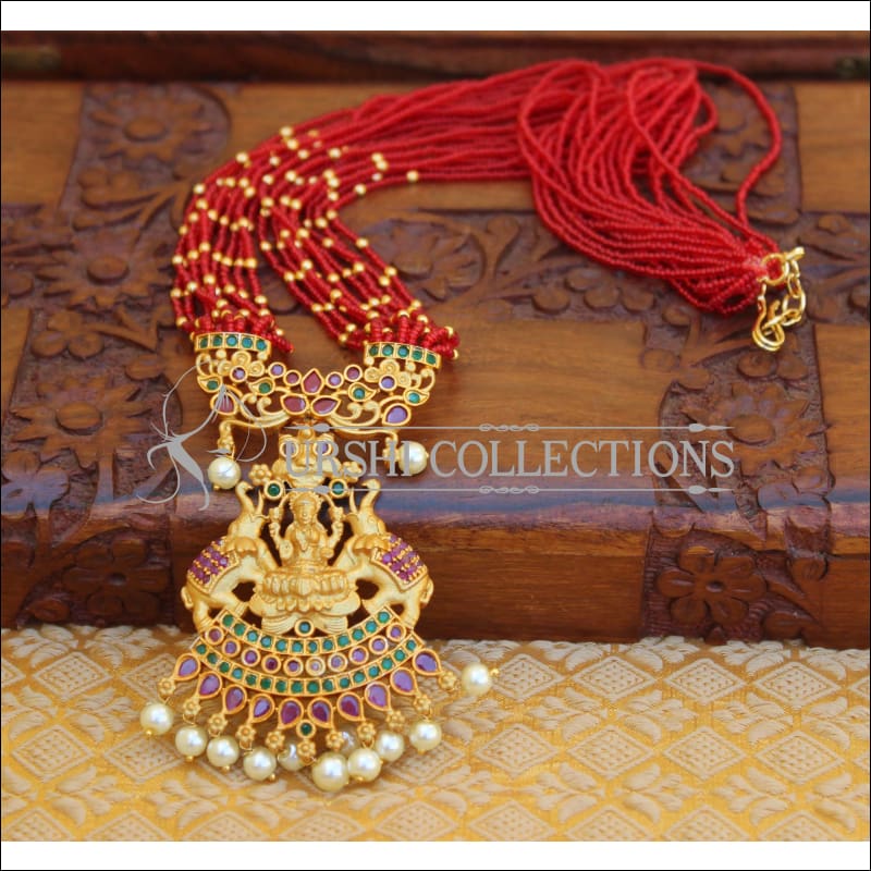 ELEGANT MATTE FINISH TEMPLE NECKLACE UTV329 - Necklace Set