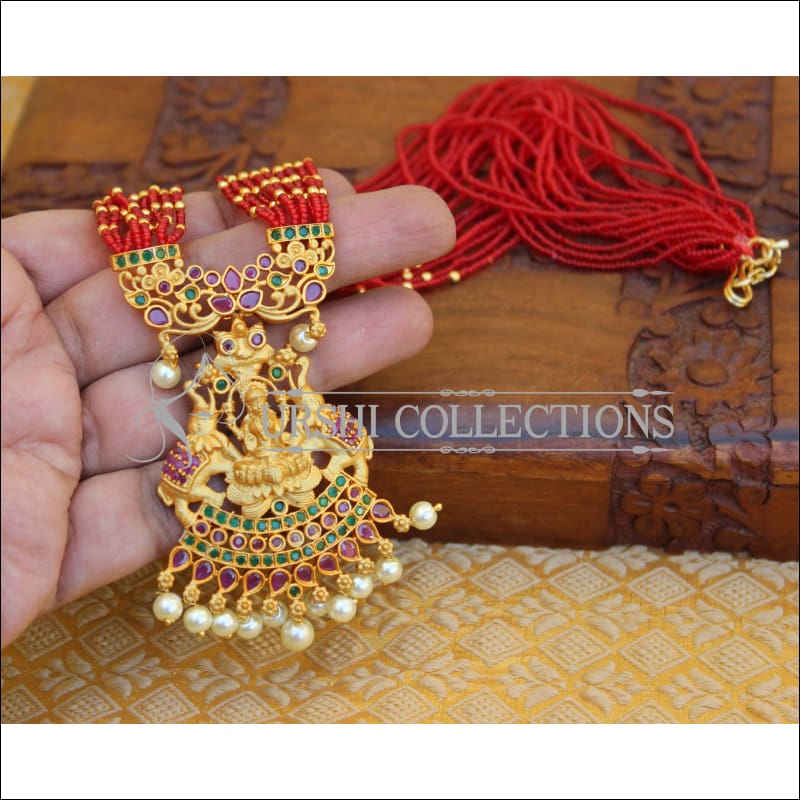 ELEGANT MATTE FINISH TEMPLE NECKLACE UTV329 - Necklace Set