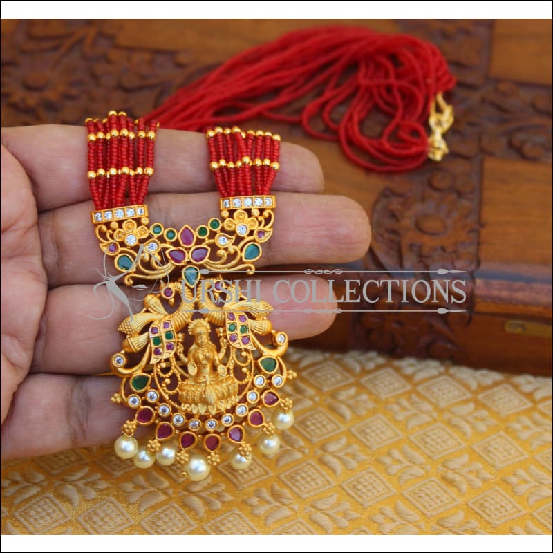 ELEGANT MATTE FINISH TEMPLE NECKLACE UTV330 - Necklace Set