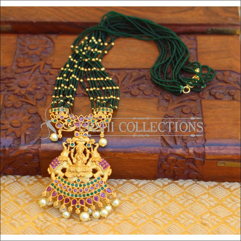 ELEGANT MATTE FINISH TEMPLE NECKLACE UTV331 - Necklace Set