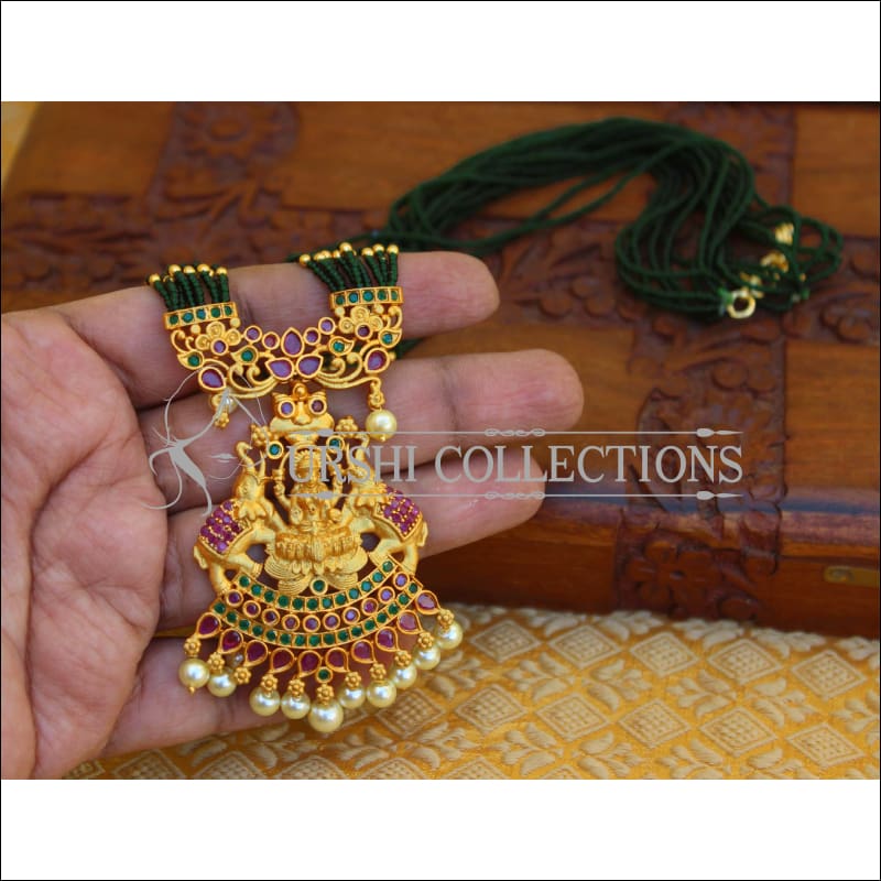 ELEGANT MATTE FINISH TEMPLE NECKLACE UTV331 - Necklace Set