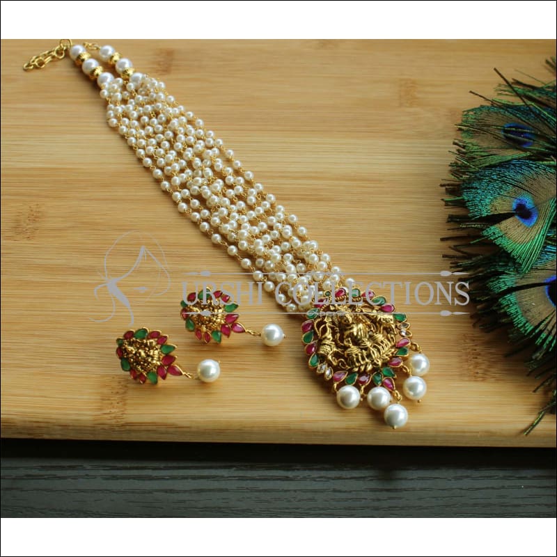 ELEGANT MULTY LAYER PEARL NECKLACE SET UTV560 - Necklace Set