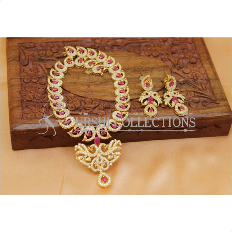 Elegant Peacock CZ Necklace Set UC-NEW1484 - Necklace Set