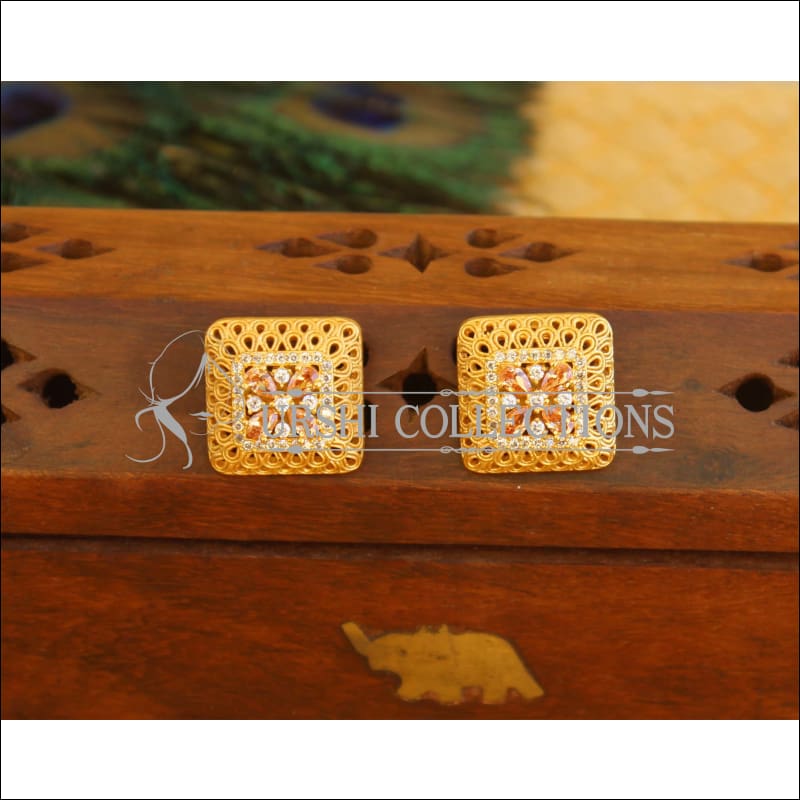 Gold plated CZ Earrings M375 - EARRINGS