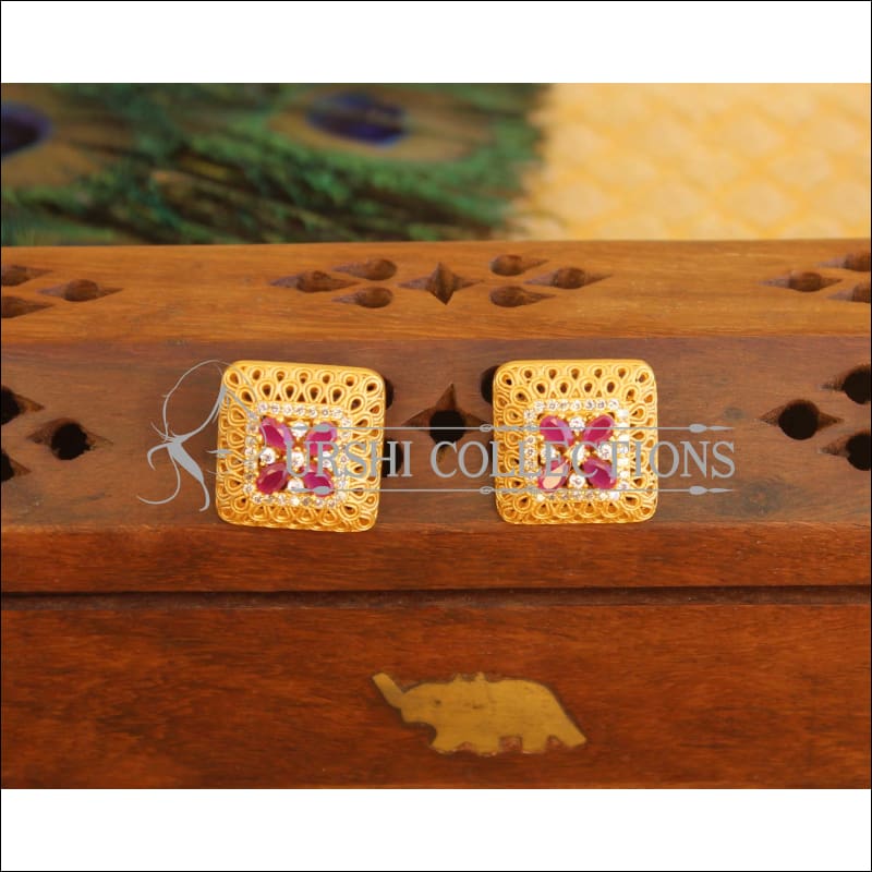 Gold plated CZ Earrings M375 - EARRINGS