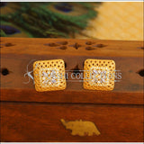 Gold plated CZ Earrings M375 - WHITE - EARRINGS