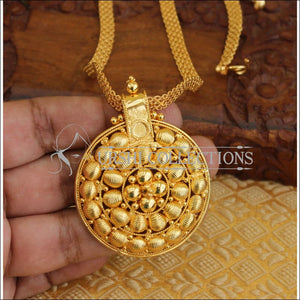 Gold plated kerala style pendant with chain M199 - Pendant Set