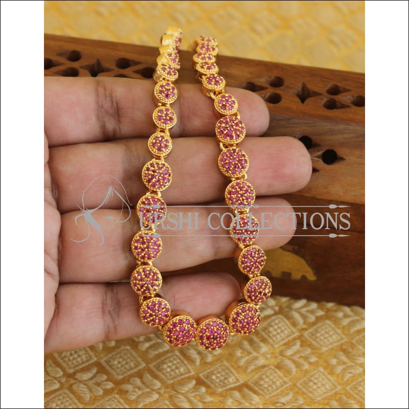 Gold plated Ruby Necklace M260 - Necklace Set