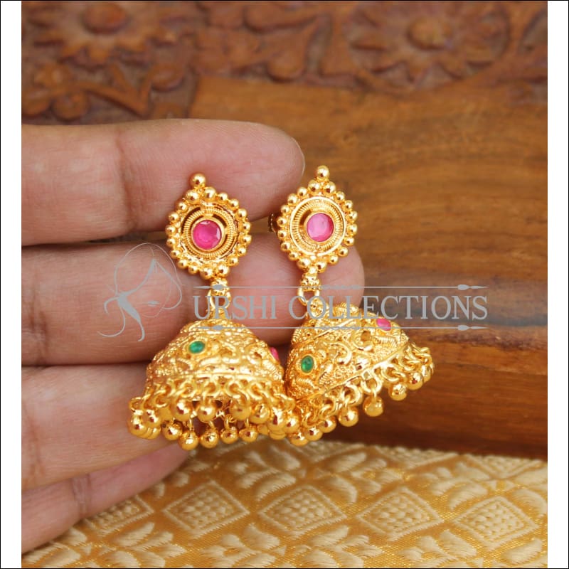 Gold plated screw back earrings M297 - Earrings