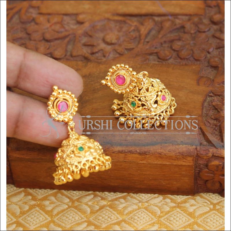 Gold plated screw back earrings M297 - Earrings
