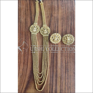 GOLD PLATED TEMPLE MULTY LAYER NECKLACE SET UTV901 - Necklace Set
