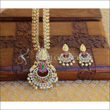 GOLD PLATED TEMPLE PEACOCK NECKLACE SET UTV194 - Necklace Set